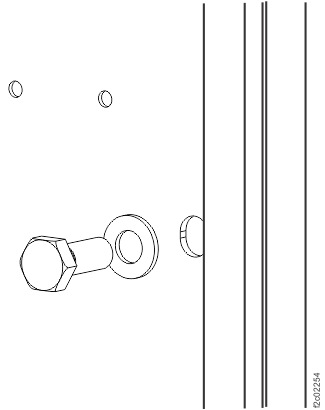 Bolt and washer detail (example), rear of Rack-2